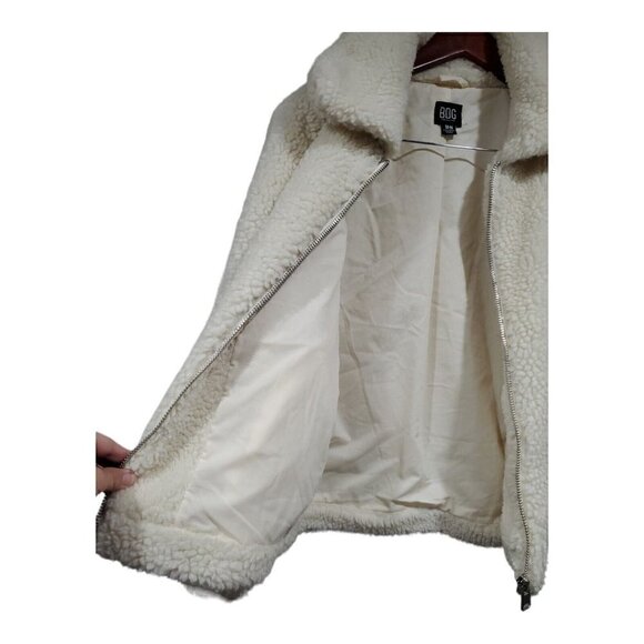 BDG Urban Outfitters Women's Cream Full-zip Sherpa Jacket Pockets Size M - Picture 8 of 12